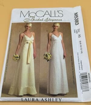 McCall’s M5383 Misses Bridal Elegance Wedding Dress Pattern A5 Uncut FF
